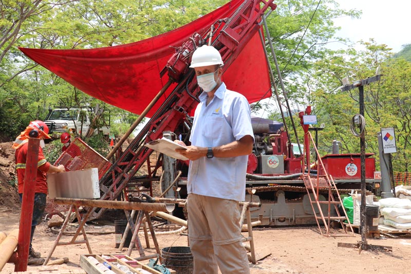 Condor Gold Head of geology supervising the drilling